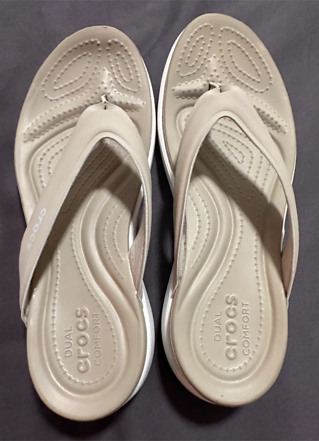 Crocs Dual Comfort Capri V Sporty Flip Flops - Size 7