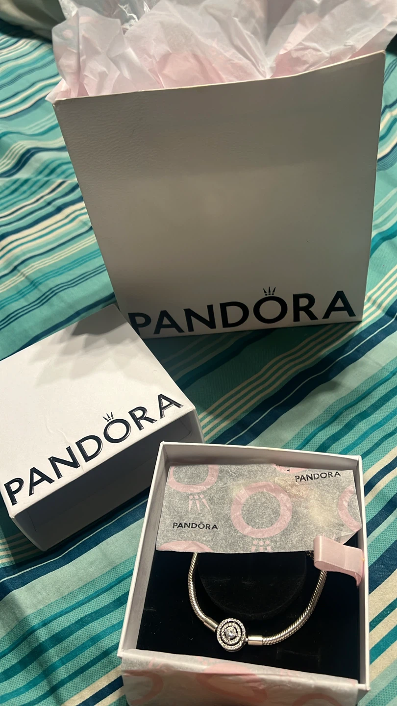 Pandora halo charm bracelet