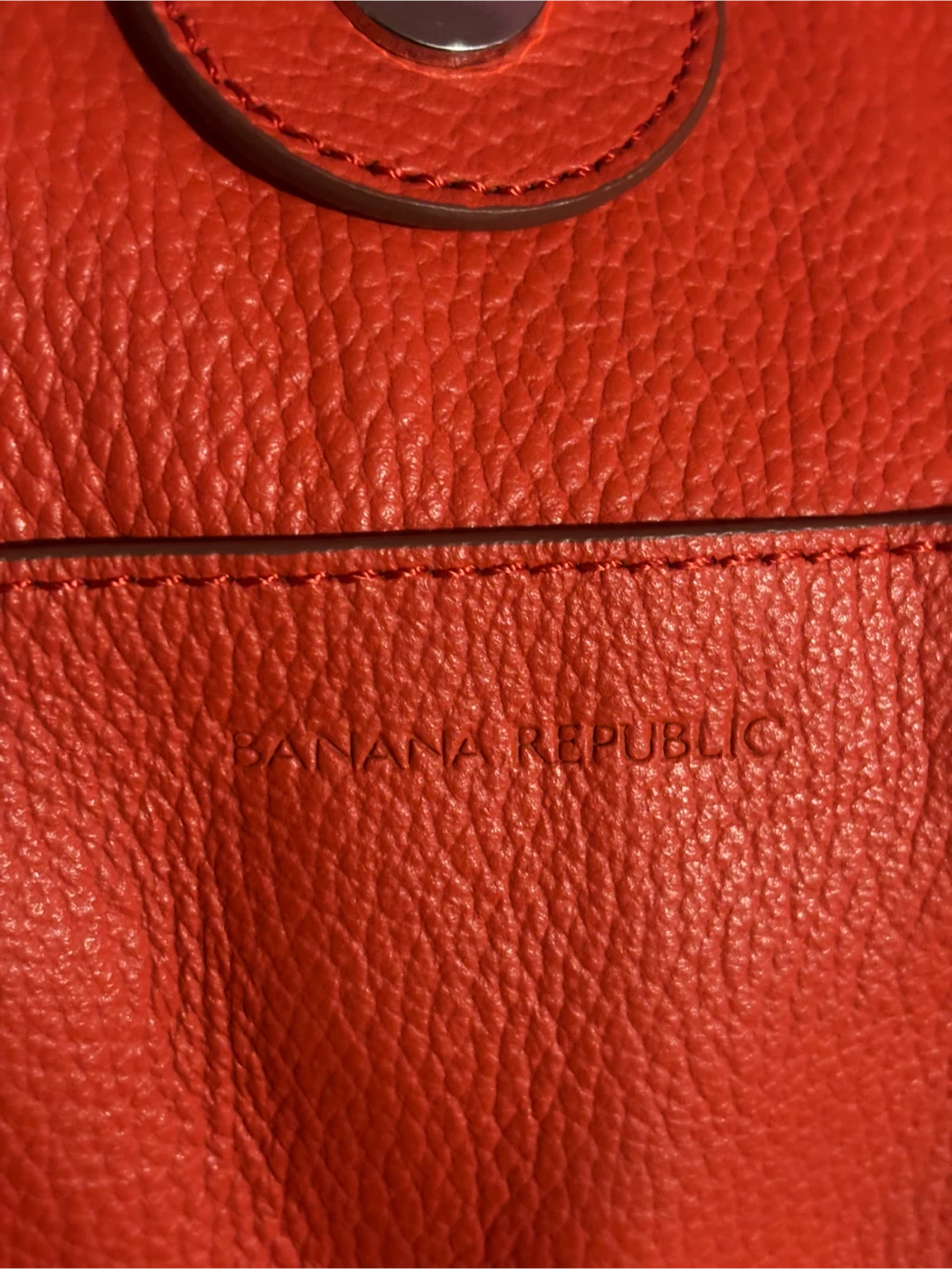 Banana Republic Orange Leather Tote Bag