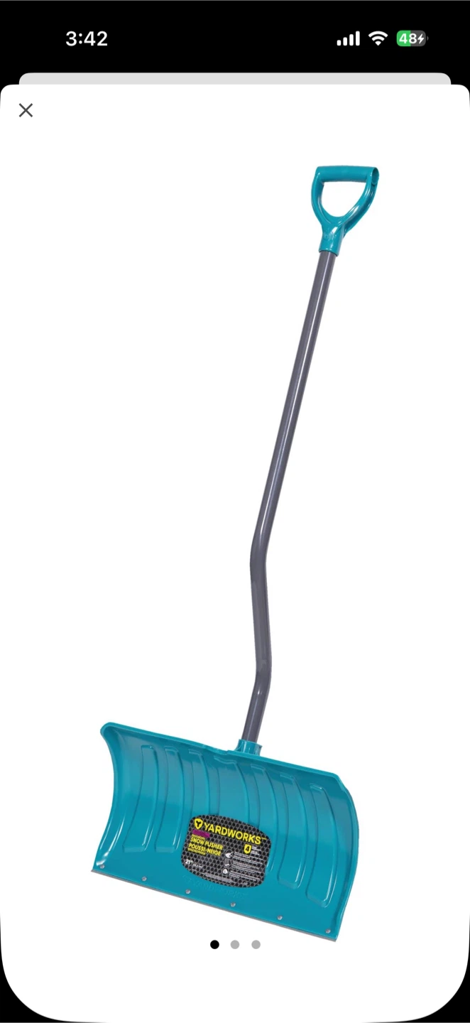 Yardworks Steel Edge Ergo Snow Pusher - 21 inch