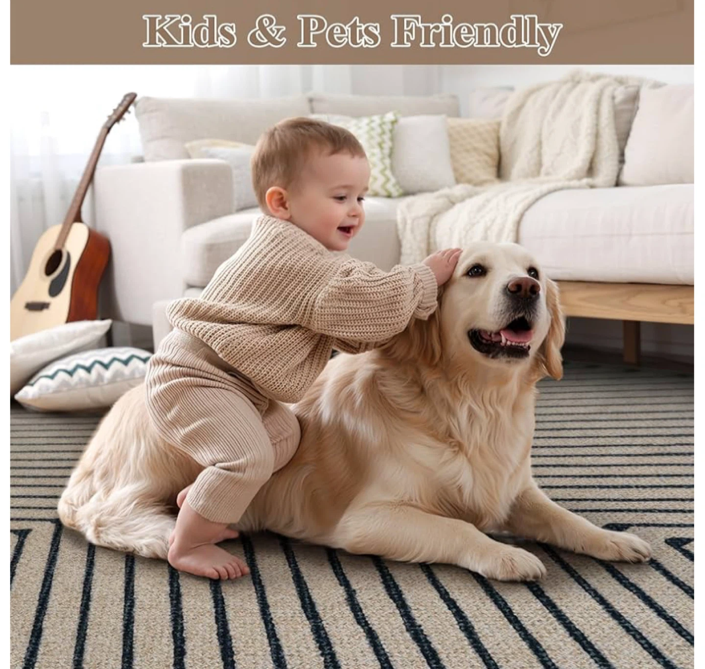 Area Rug for Living Room, 4x6 Modern Washable - photo 4