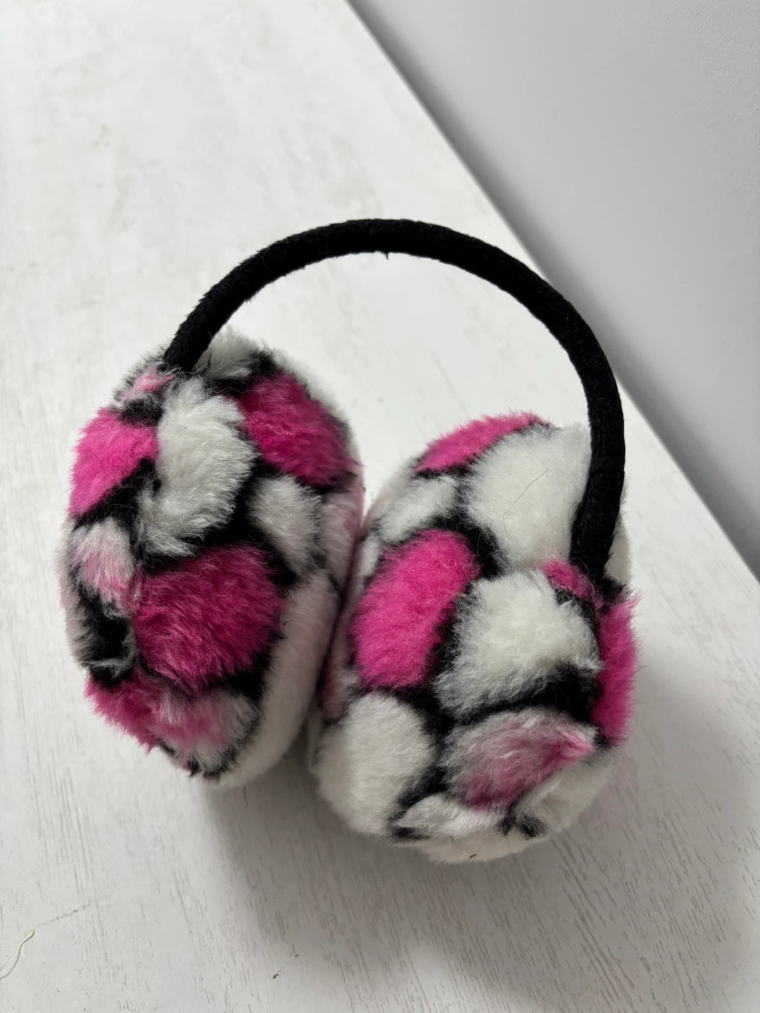 Cute Fuzzy Earmuffs - Pink, White, Black - photo 5