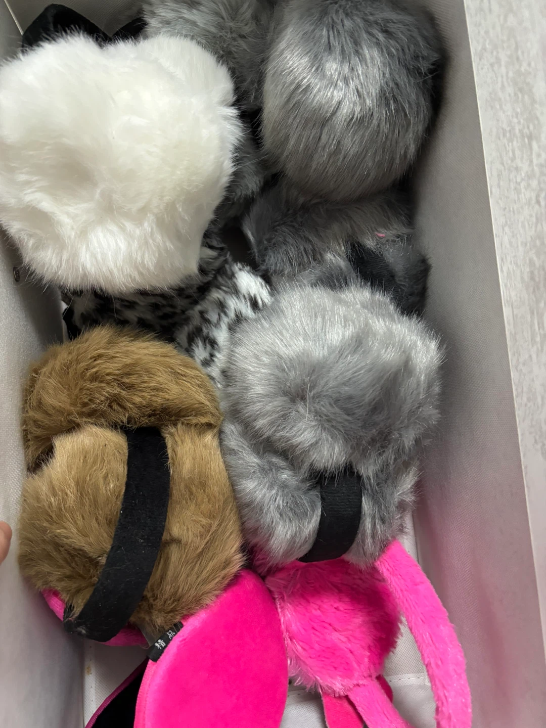 Cute Fuzzy Earmuffs - Pink, White, Black - photo 2