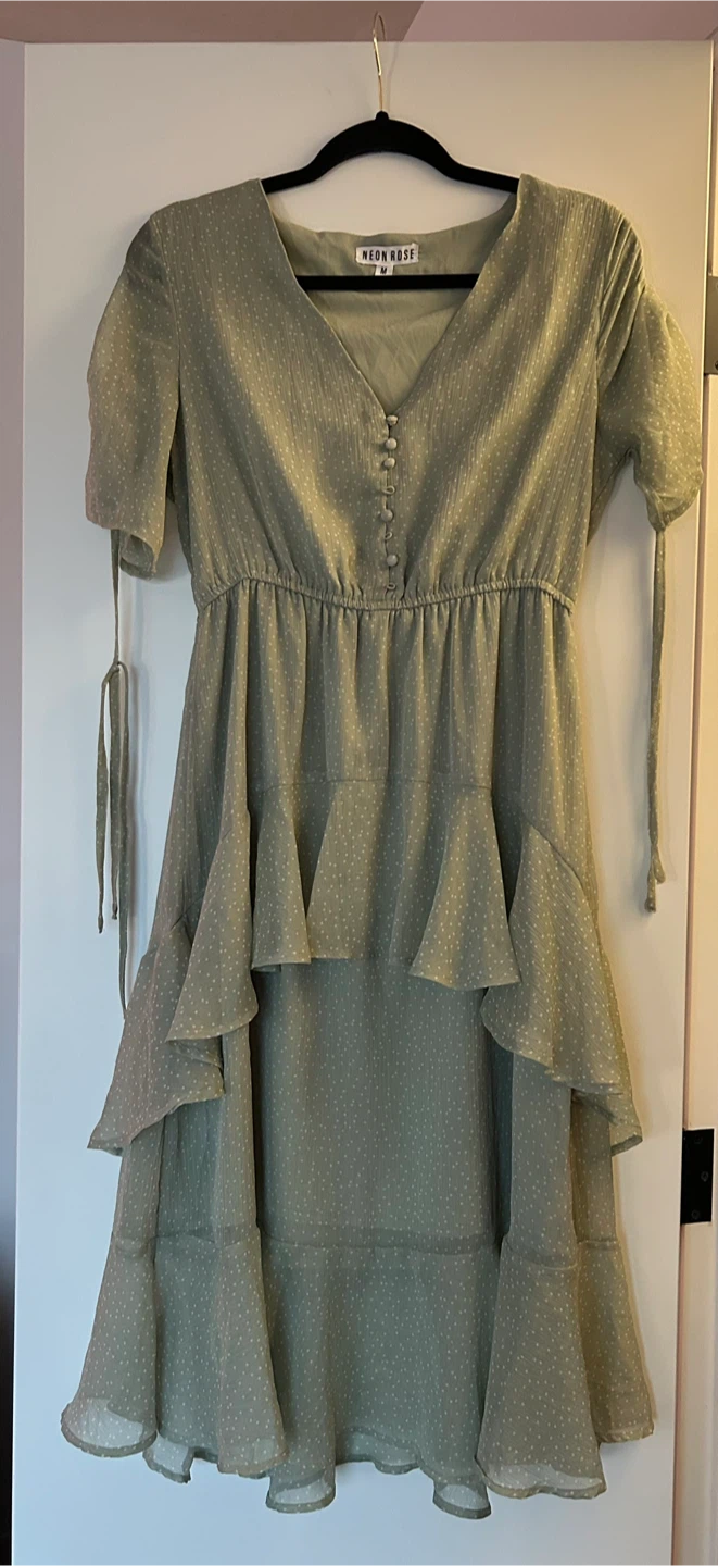 Green Ruffle Dress - Size M