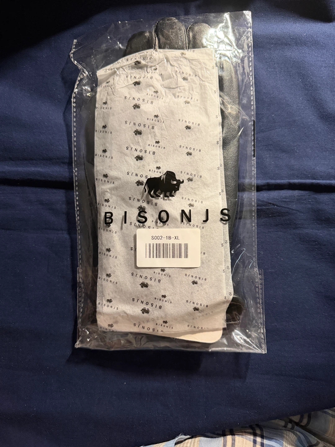 New Bison Denim Black Leather Gloves, XL - photo 4