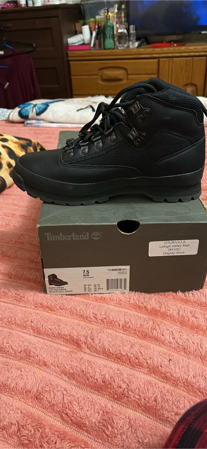 Timberland Euro Hiker Black Boots - Size 7.5 - photo 2