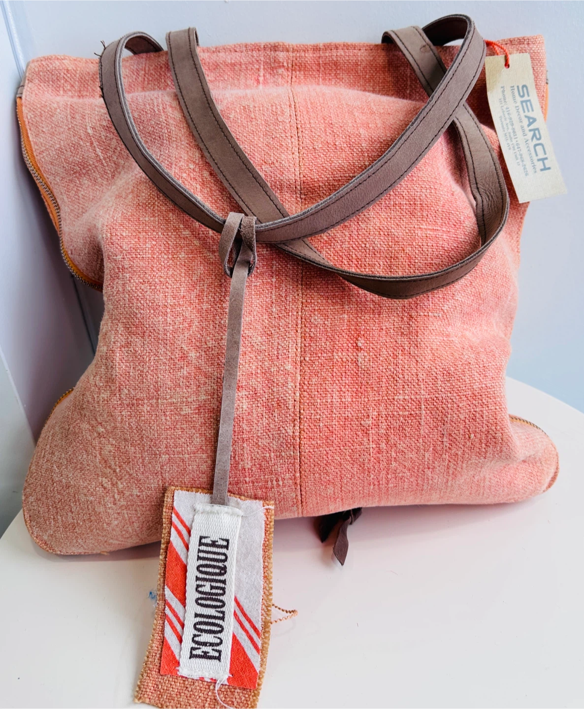 Organic jute beach bag amaranto Lg light orange