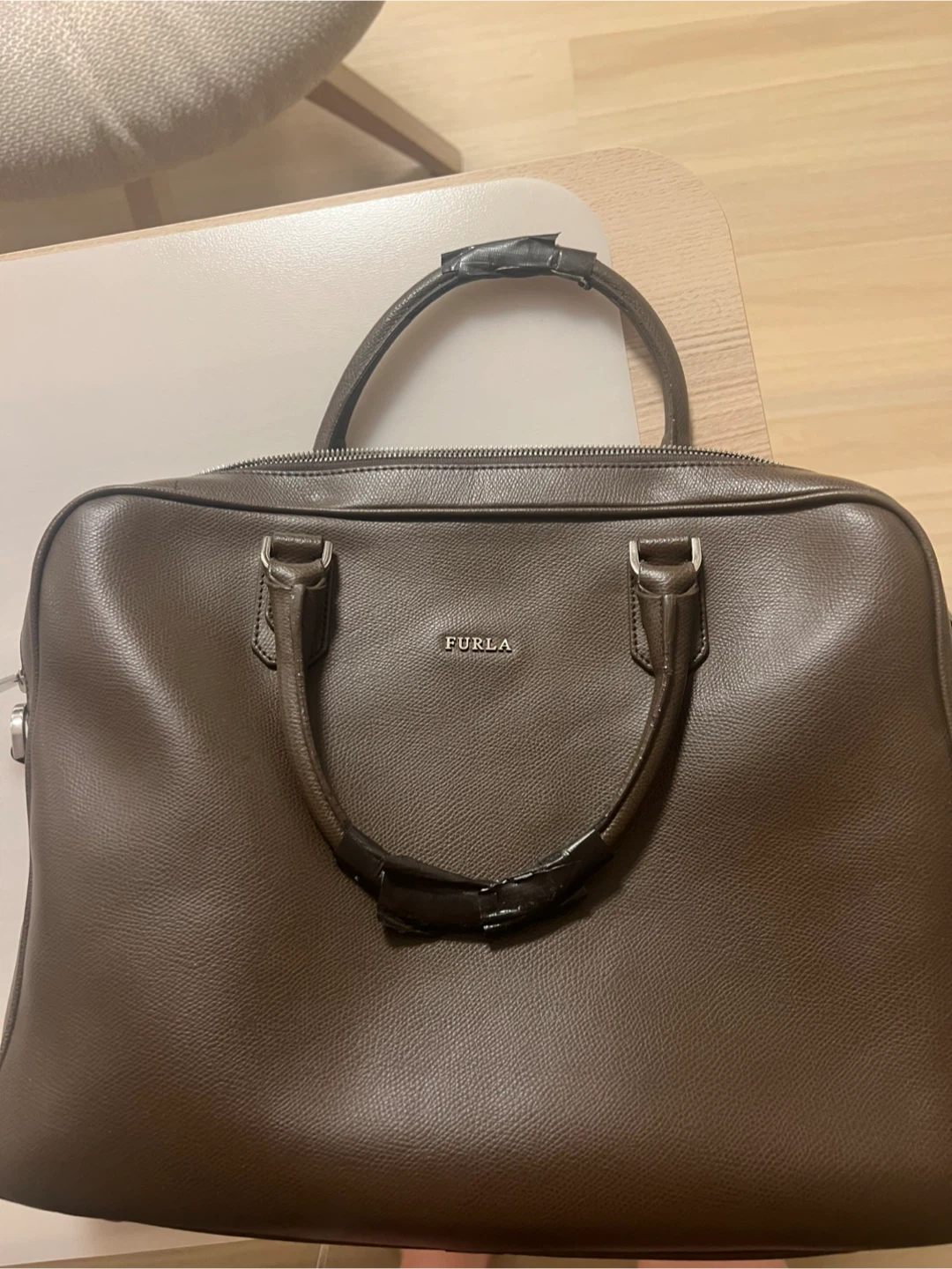 Furla Brown Leather Briefcase