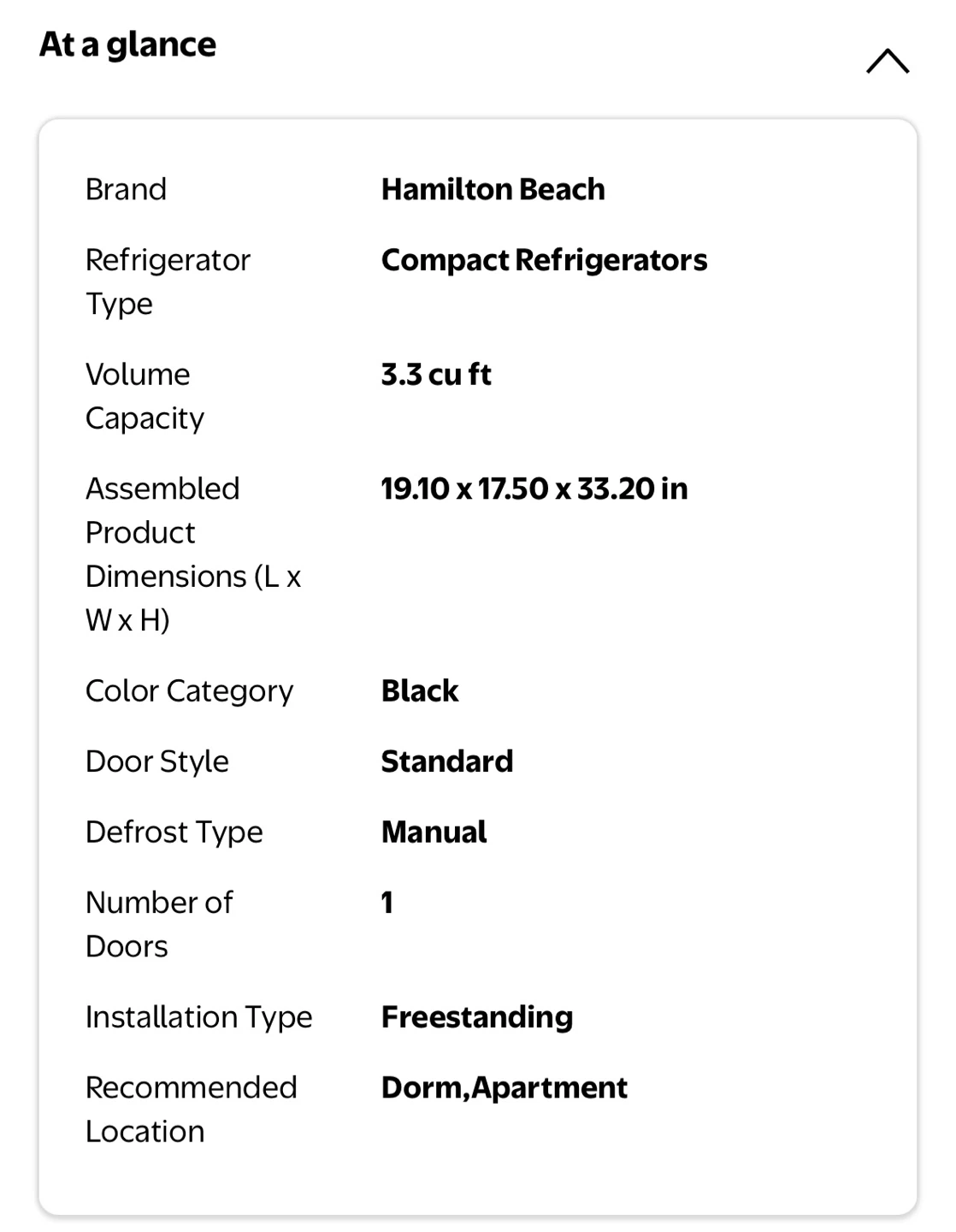 Hamilton Beach 3.3 cu ft Compact Refrigerator - Black - photo 5
