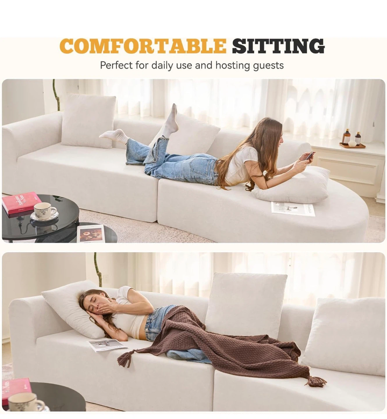 Modular Sectional Sofa with Curved Ottoman - photo 3