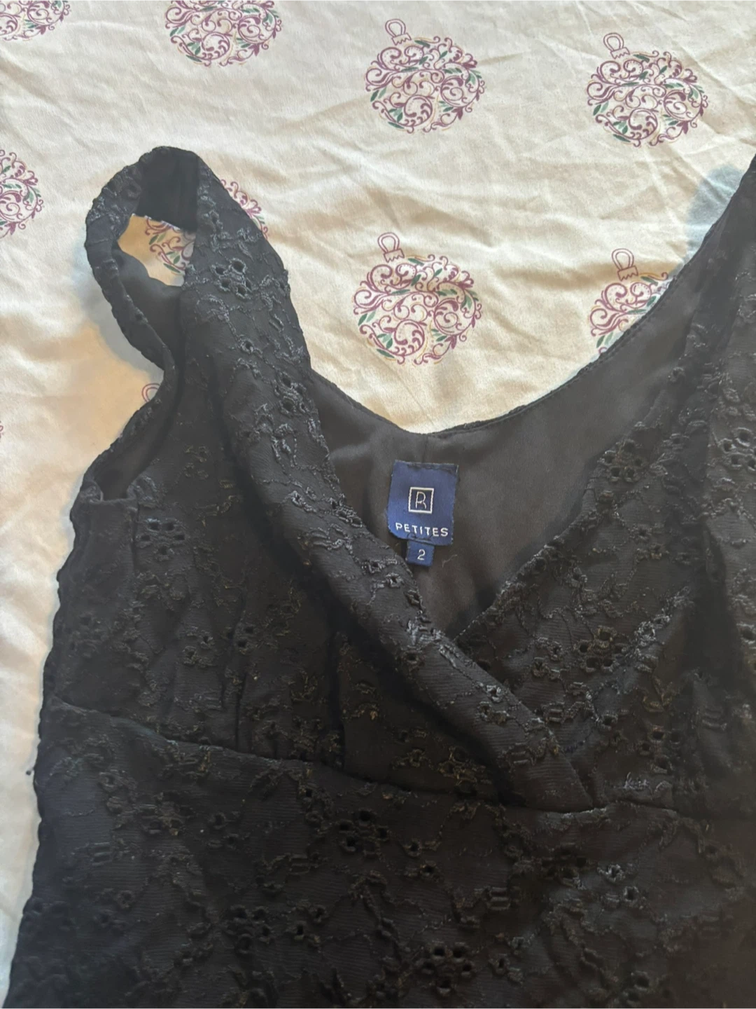 R & K Petites Black Lace Dress - Size 2 - photo 2