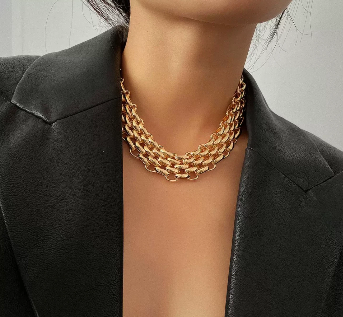 Gold Chain Necklace and Bracelet Set - photo 2
