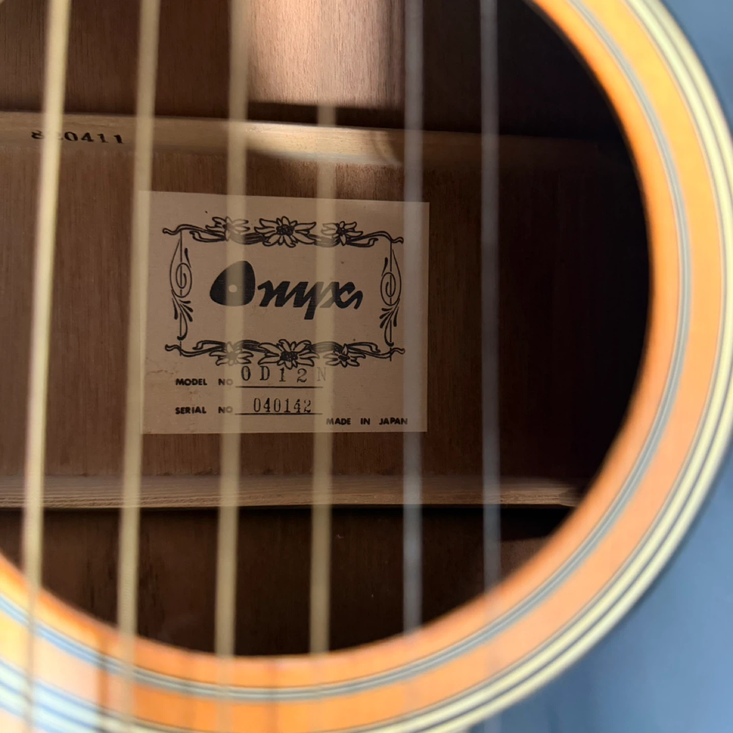 Vintage Onyx OD12N Acoustic Guitar Made in Japan w/ bag 80s - photo 3
