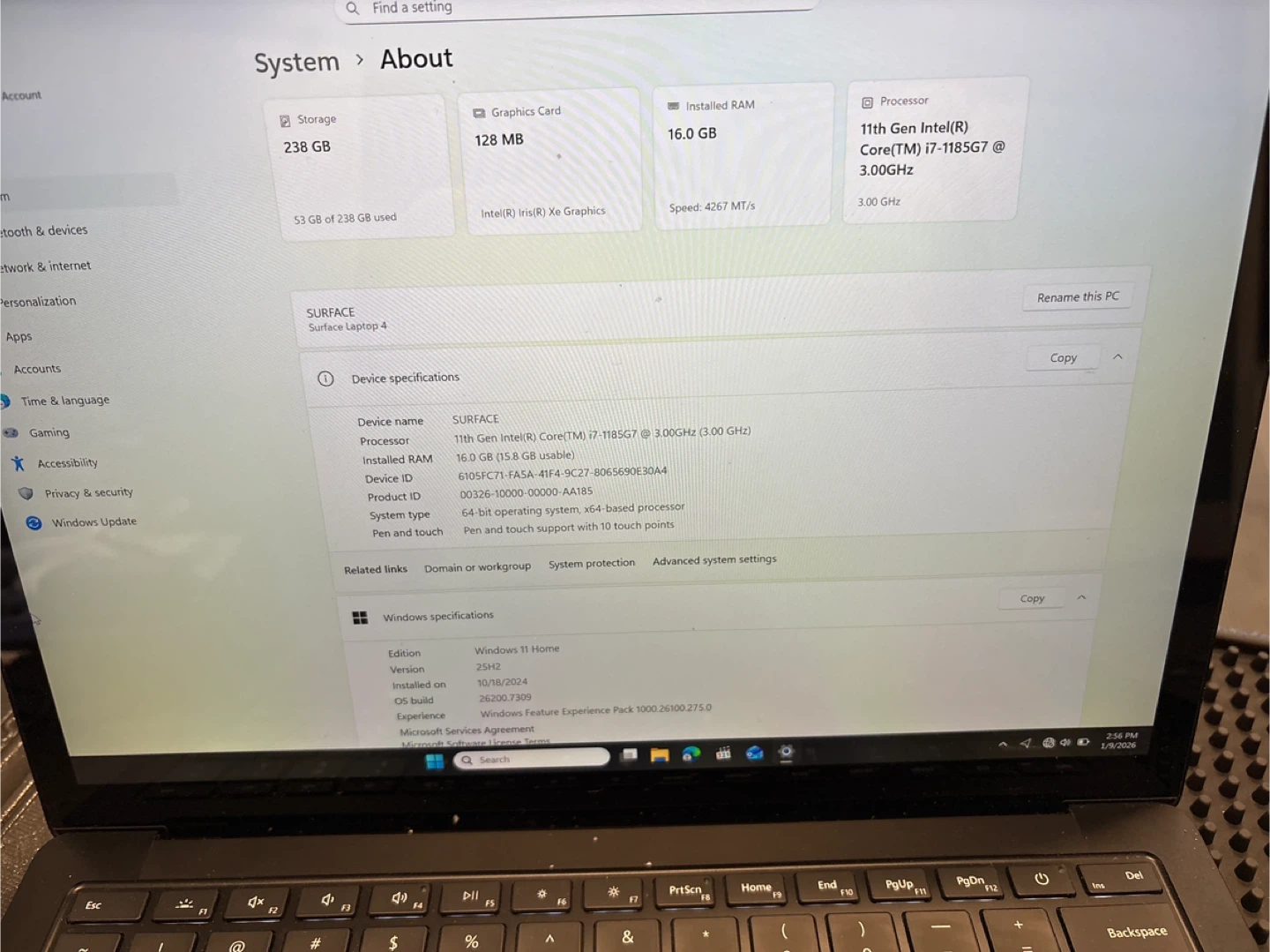 Microsoft Surface Laptop 4 - i7 16GB RAM 238GB SSD - photo 3