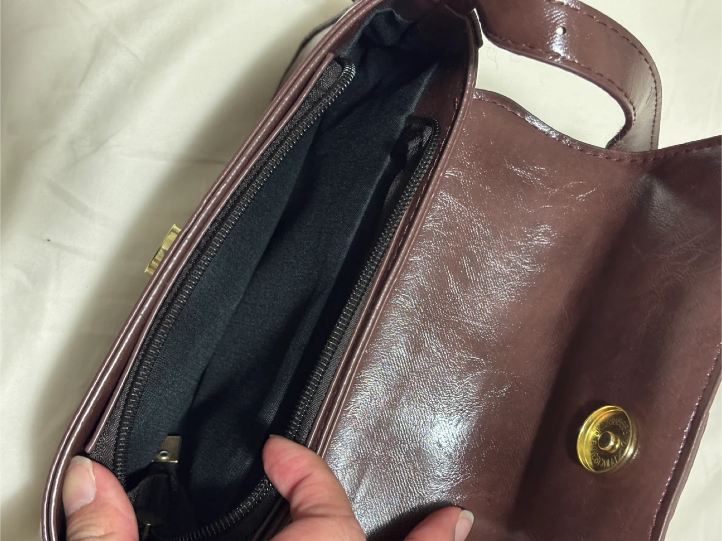 Brown Shoulder Bag with Gold Hardware - photo 4