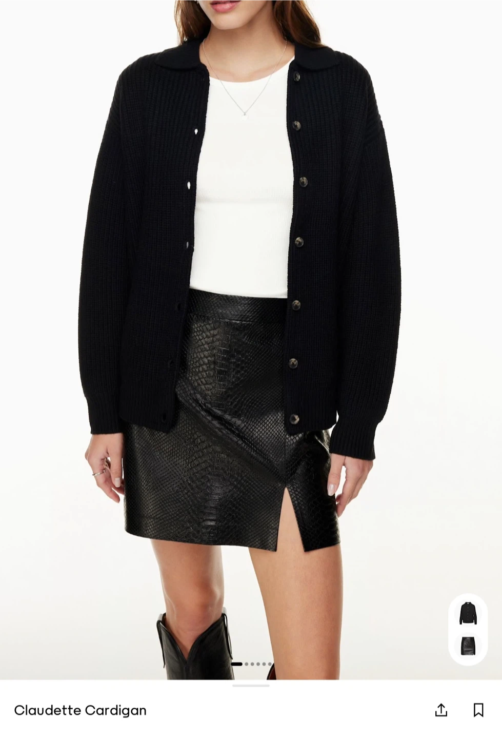 Wilfred Claudette Cardigan - Black, Size S