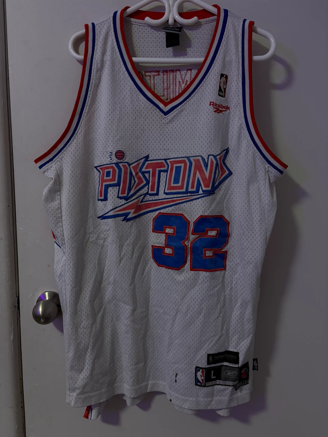 Reebok Detroit Pistons Hamilton Jersey Size L