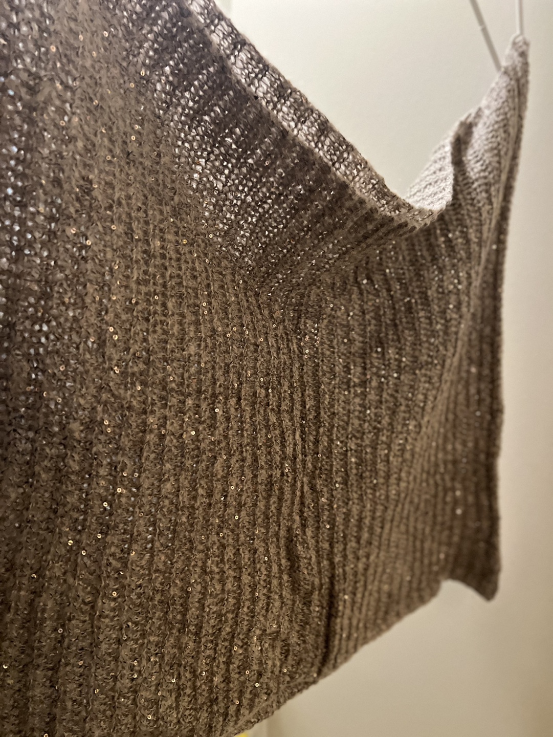 Brown Sparkly Knit Scarf