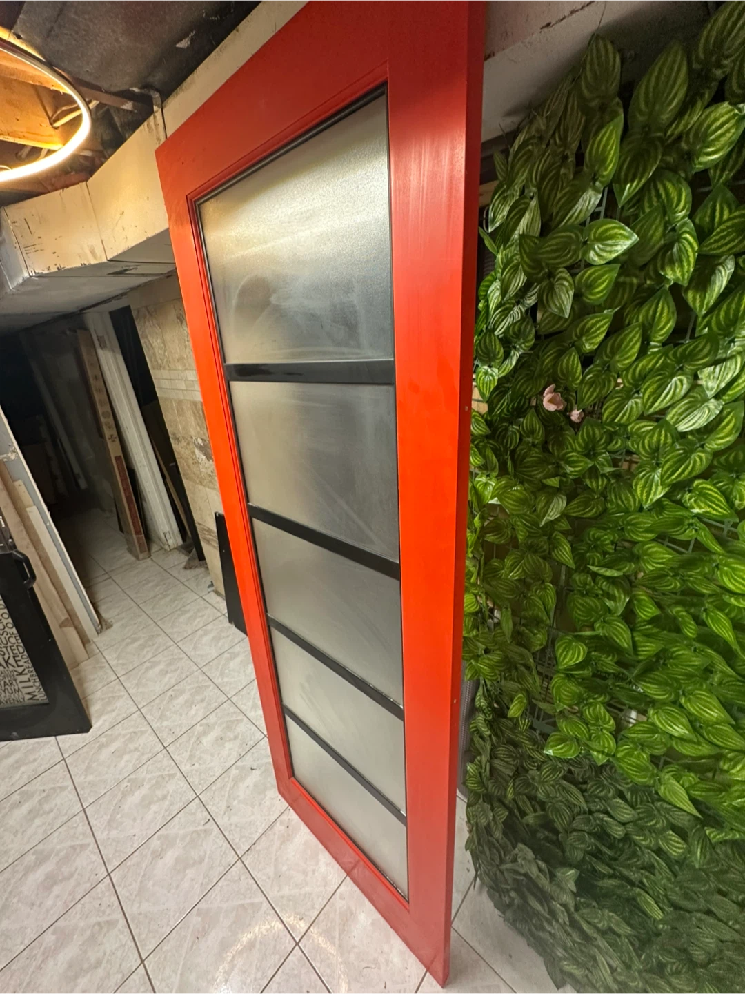 Red Interior Door with Glass Panels 30x80 - photo 2