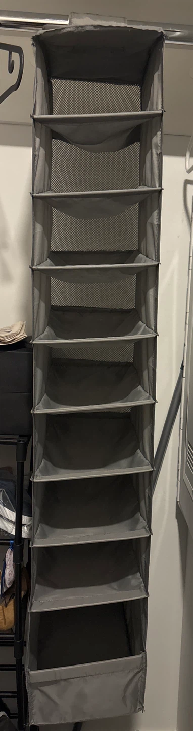 Hanging Closet, shoes Organizer - 10 Shelf Grey