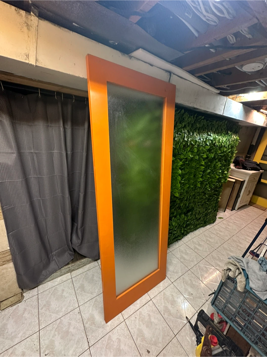 Orange Framed Frosted Glass Door 30x80