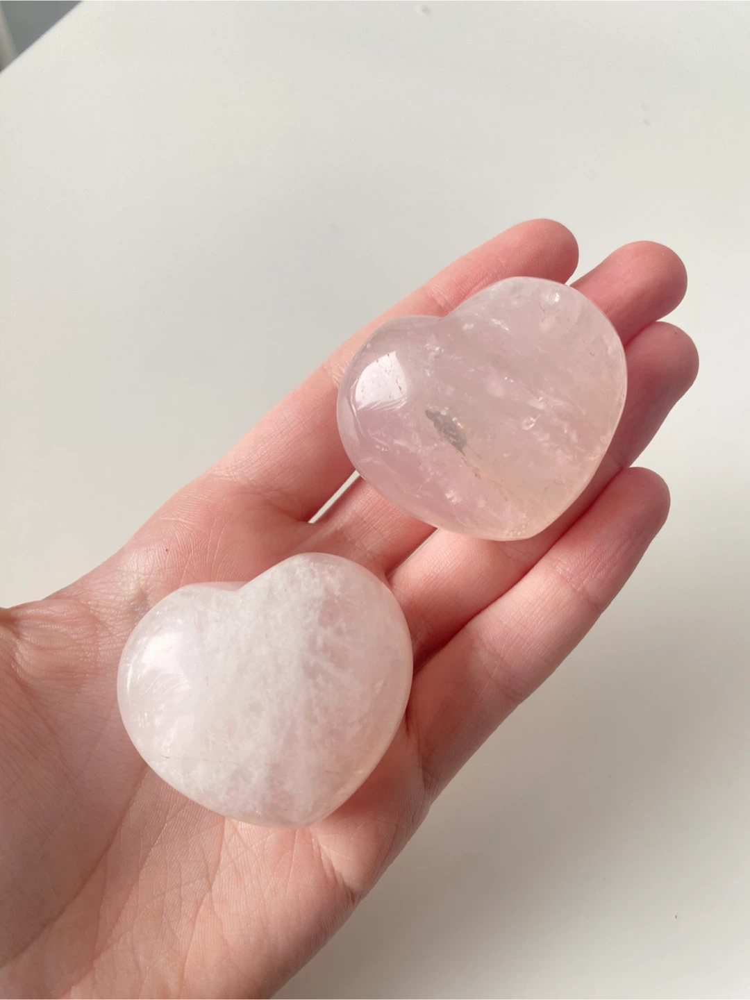 Rose Quartz Puffy Heart