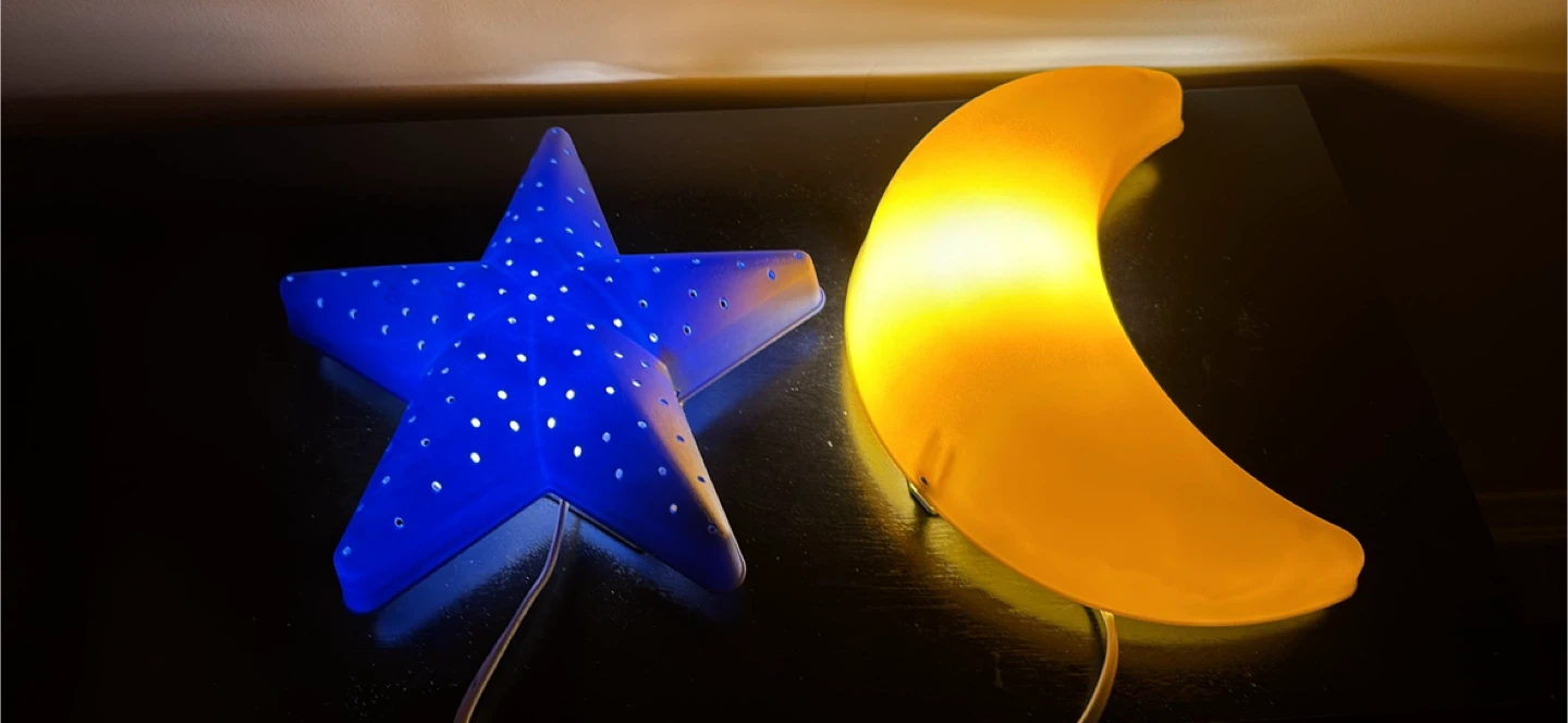 Star Shaped Night Light & Moon