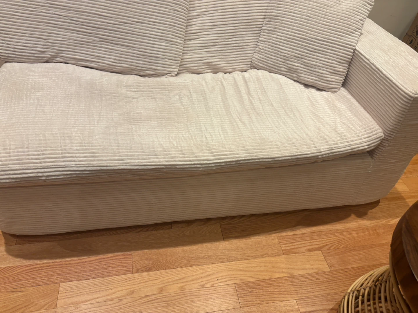 Corduroy Sofa Couch - Cream Colour - photo 2