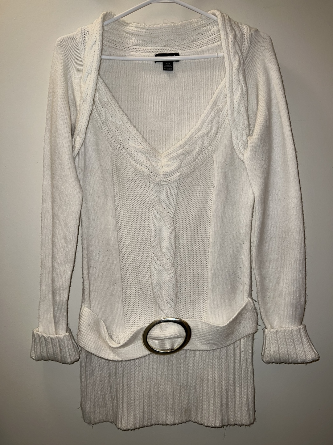 River Island Cream Knit Sweater Dress - Size M