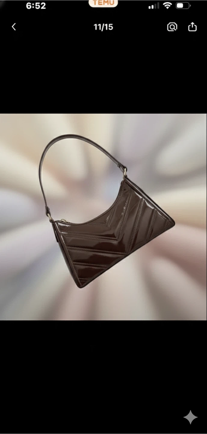Brown Patent Shoulder Bag