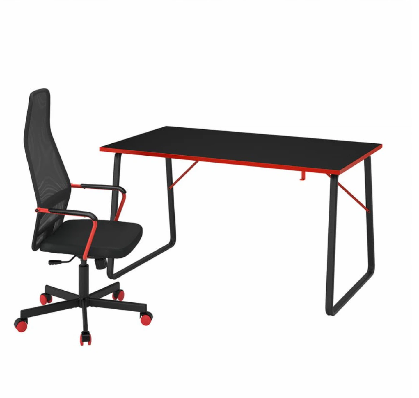 IKEA Matchspel Gaming Chair & Desk - Black/Red