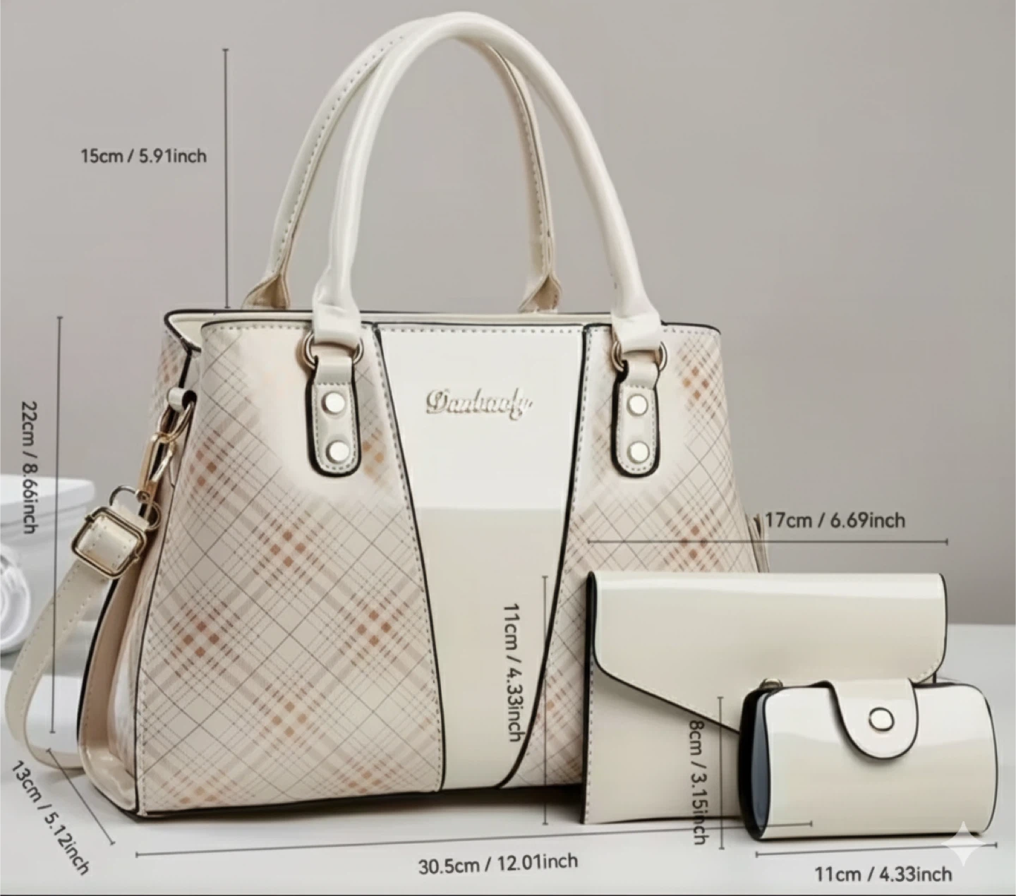 Danbaoly Satchel Bag with Wallet, Red - photo 3