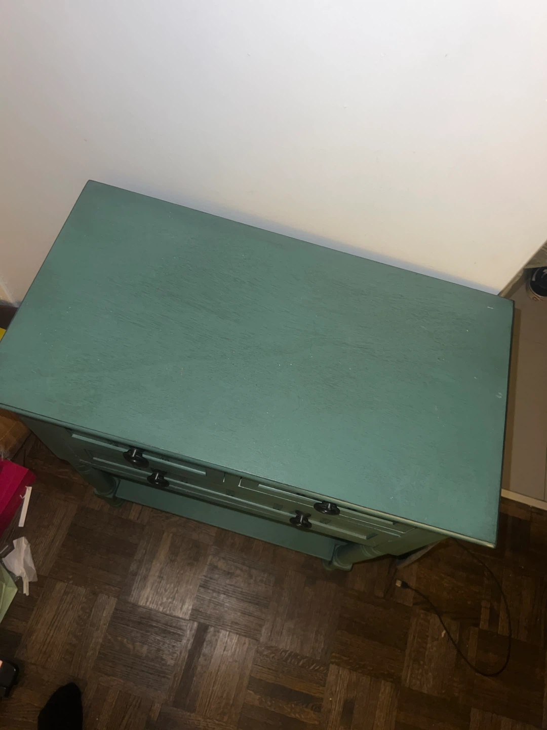 Green Accent Table with Drawers - photo 3