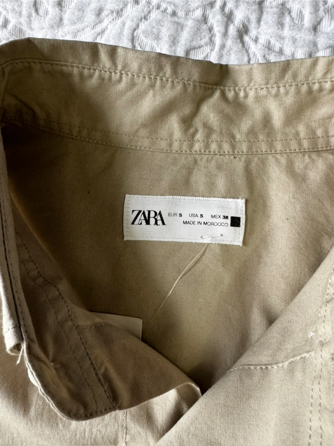 Zara Beige Button-Down Shirt - Size S - photo 5