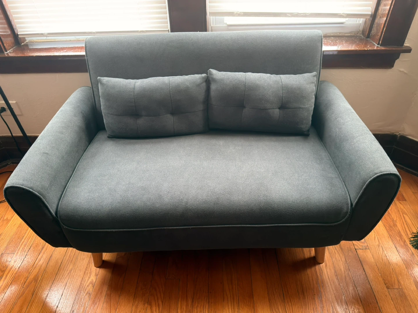 Gray Loveseat Sofa with Pillows