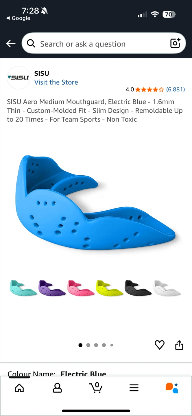 SISU Aero Mouthguard - Electric Blue - photo 3