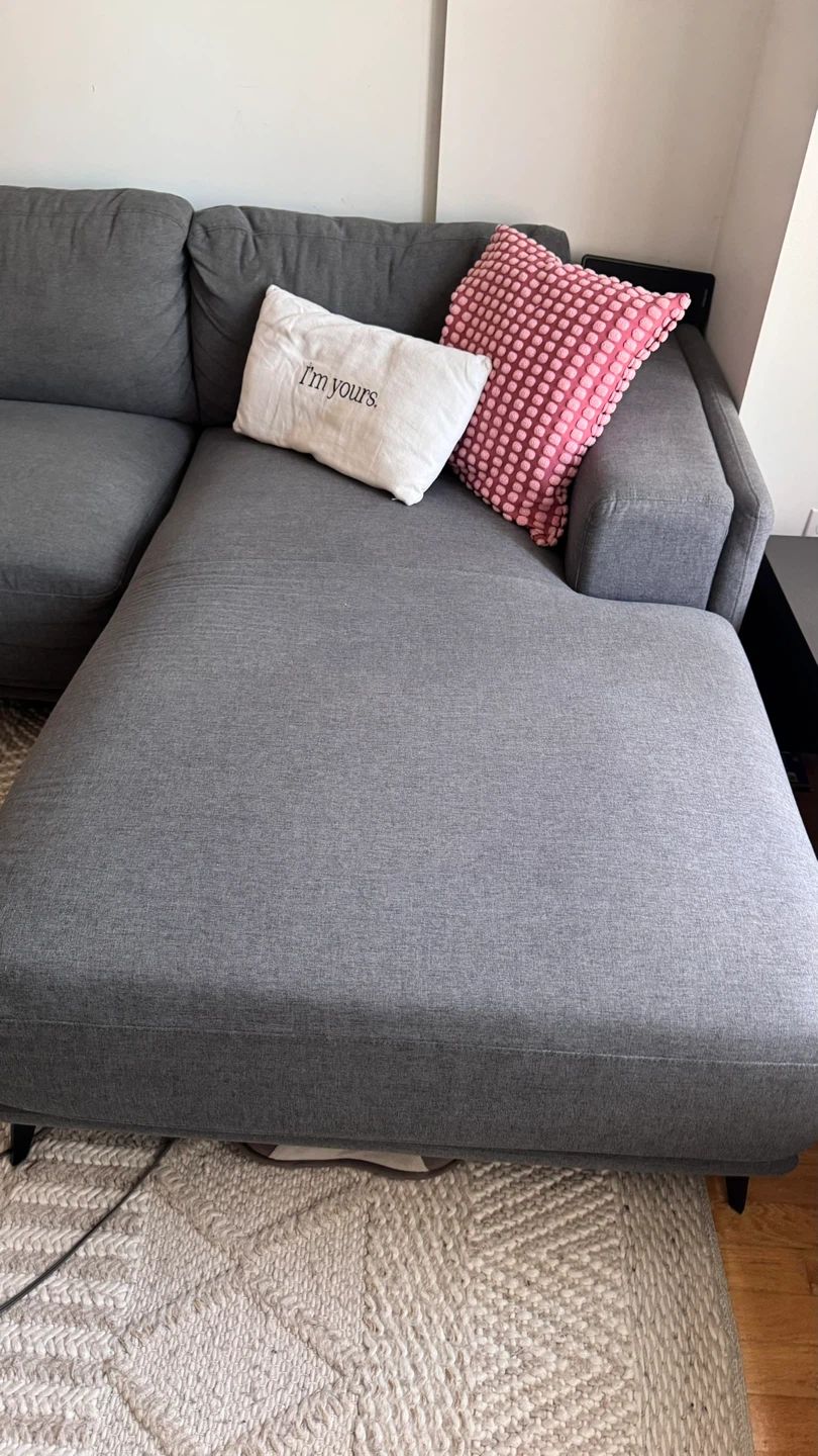 Grey Sectional Sofa with Chaise Lounge - photo 3