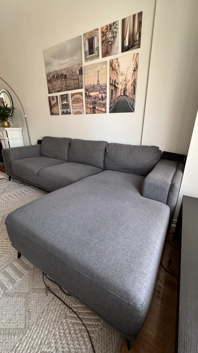Grey Sectional Sofa with Chaise Lounge