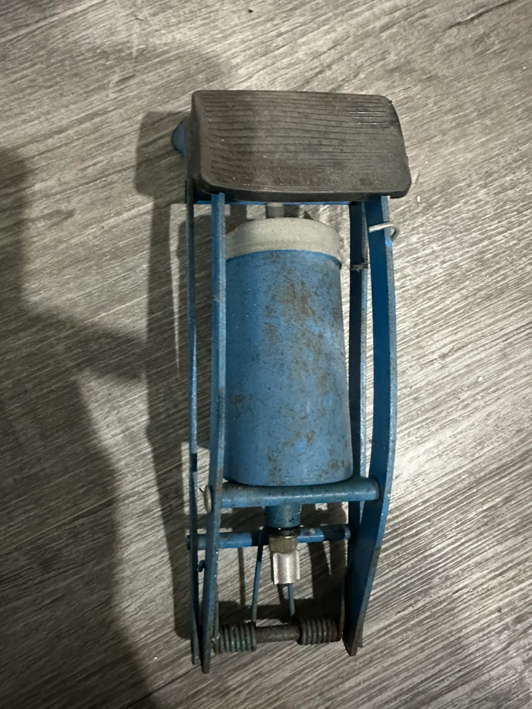 Vintage Blue Foot Pump