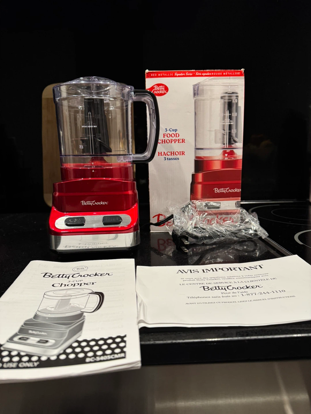 Betty Crocker 3-Cup Food Chopper - Red Metallic