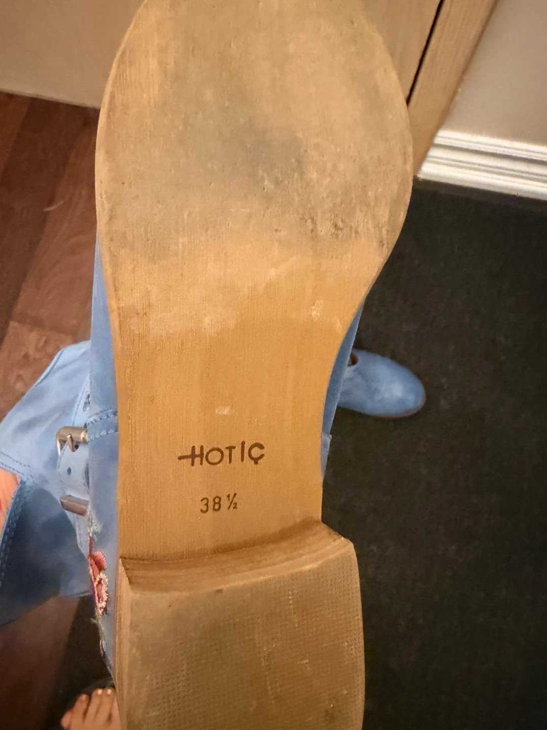HOTIÇ Blue Leather Boots - Size 38.5🏆 - photo 4
