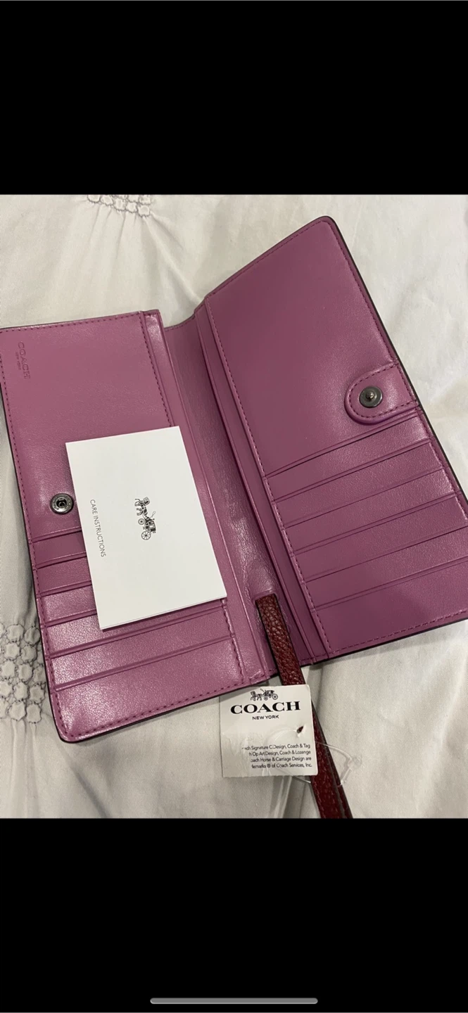 BN Coach Leather Wallet with Wristlet - Burgundy - photo 5