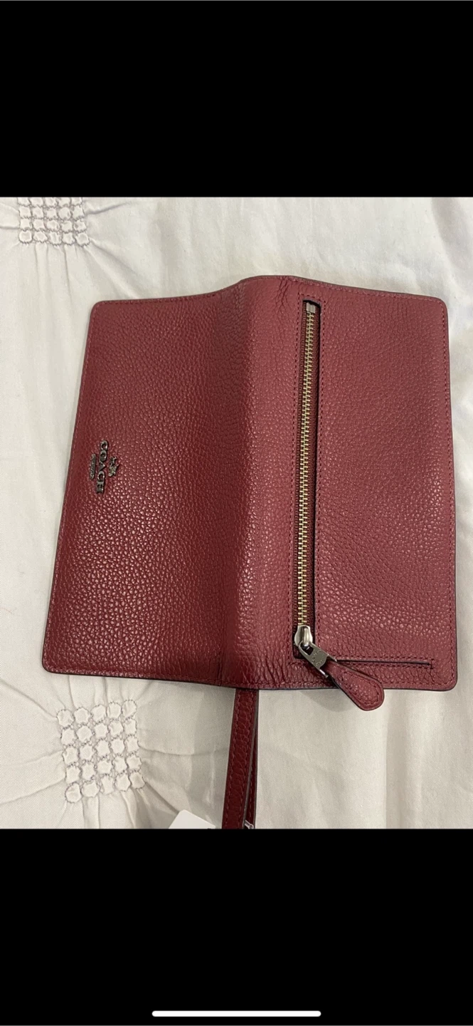 BN Coach Leather Wallet with Wristlet - Burgundy - photo 2