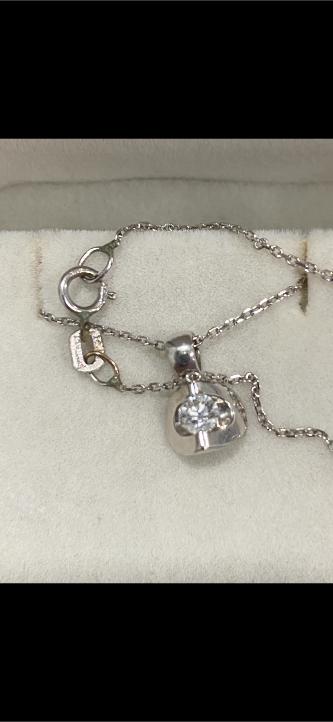 Ladies 10kt White Gold Diamond Pendant Necklace - photo 4