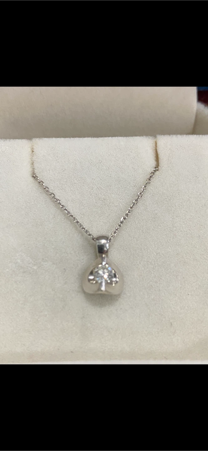 Ladies 10kt White Gold Diamond Pendant Necklace
