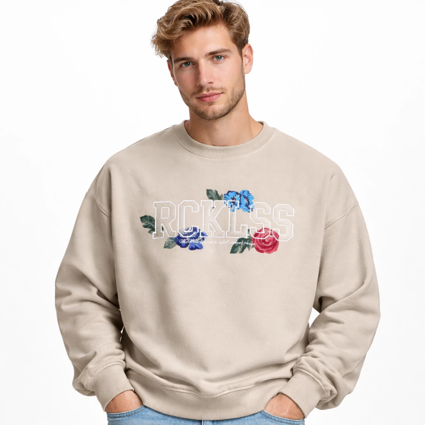 Urban Man XL Beige Crewneck Sweatshirt Like New