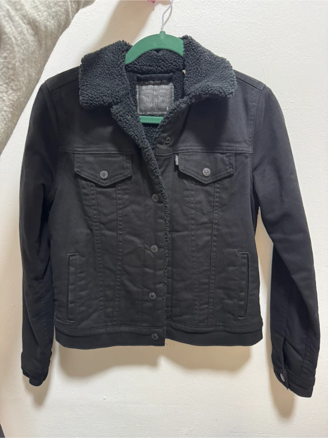Levi's Black Sherpa Trucker Jacket - Size S