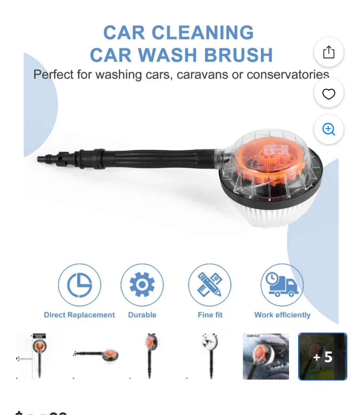 Pressure washer brush Car Cleaning Water Brush - photo 4