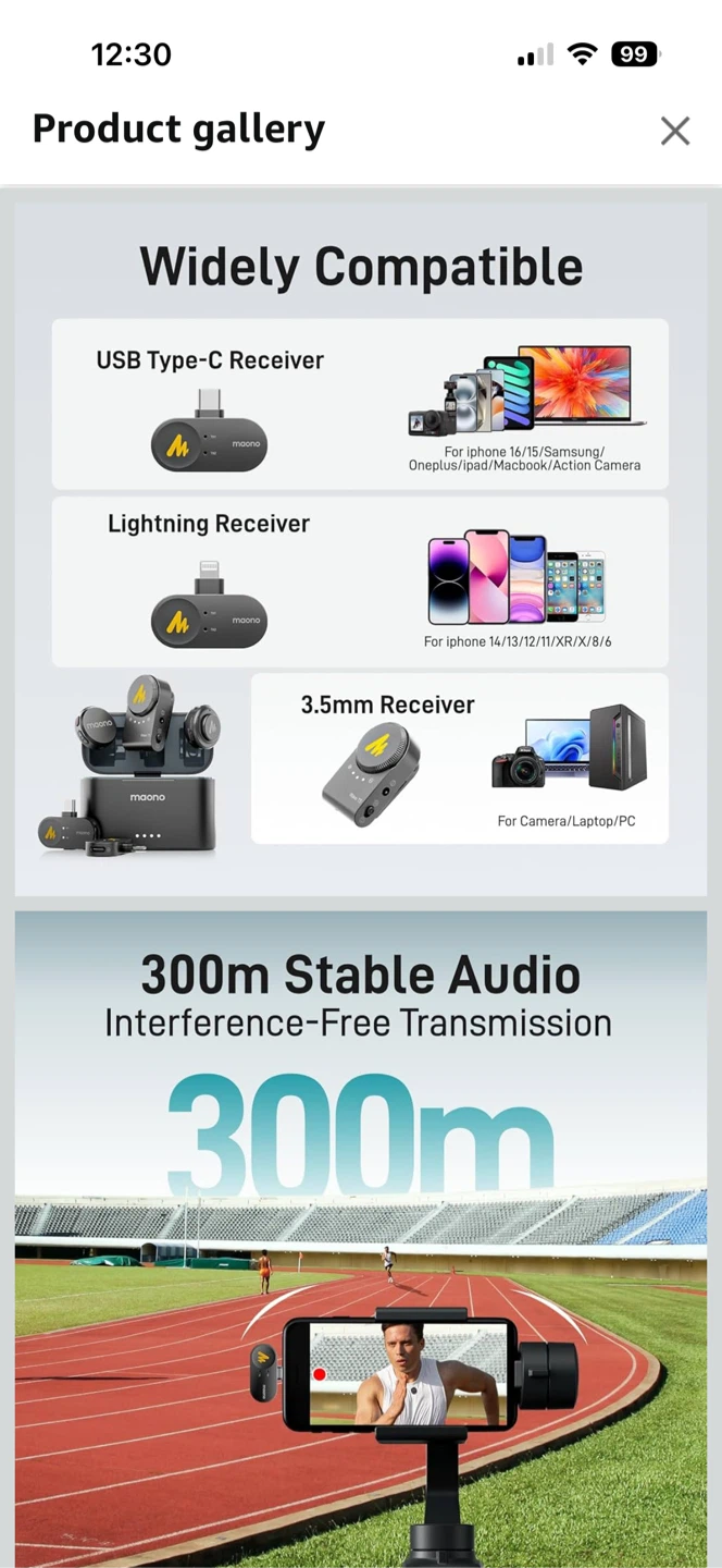 Maono Wave T5 Wireless Lavalier Microphone - New! - photo 2