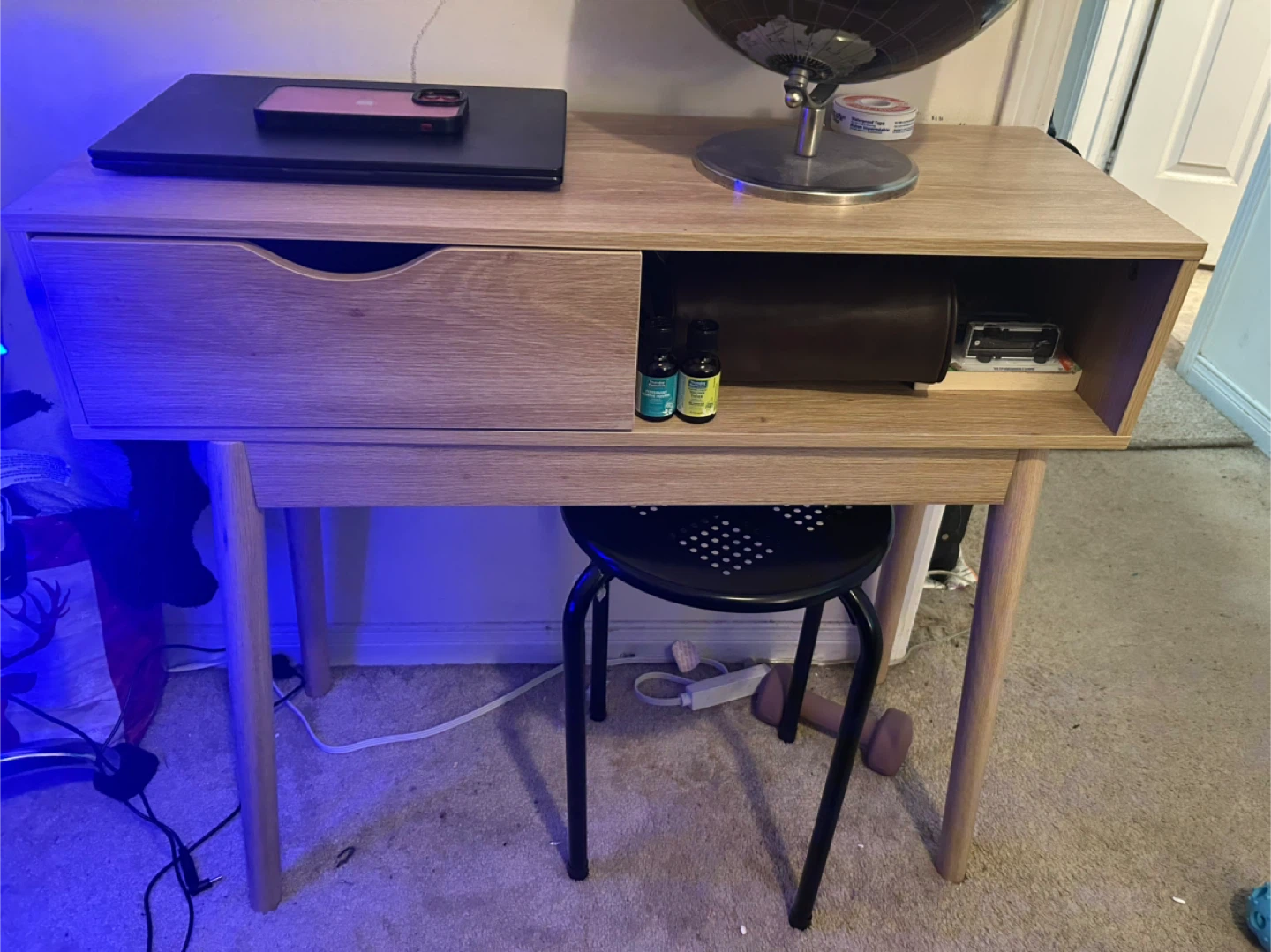 Wood Desk with Drawer